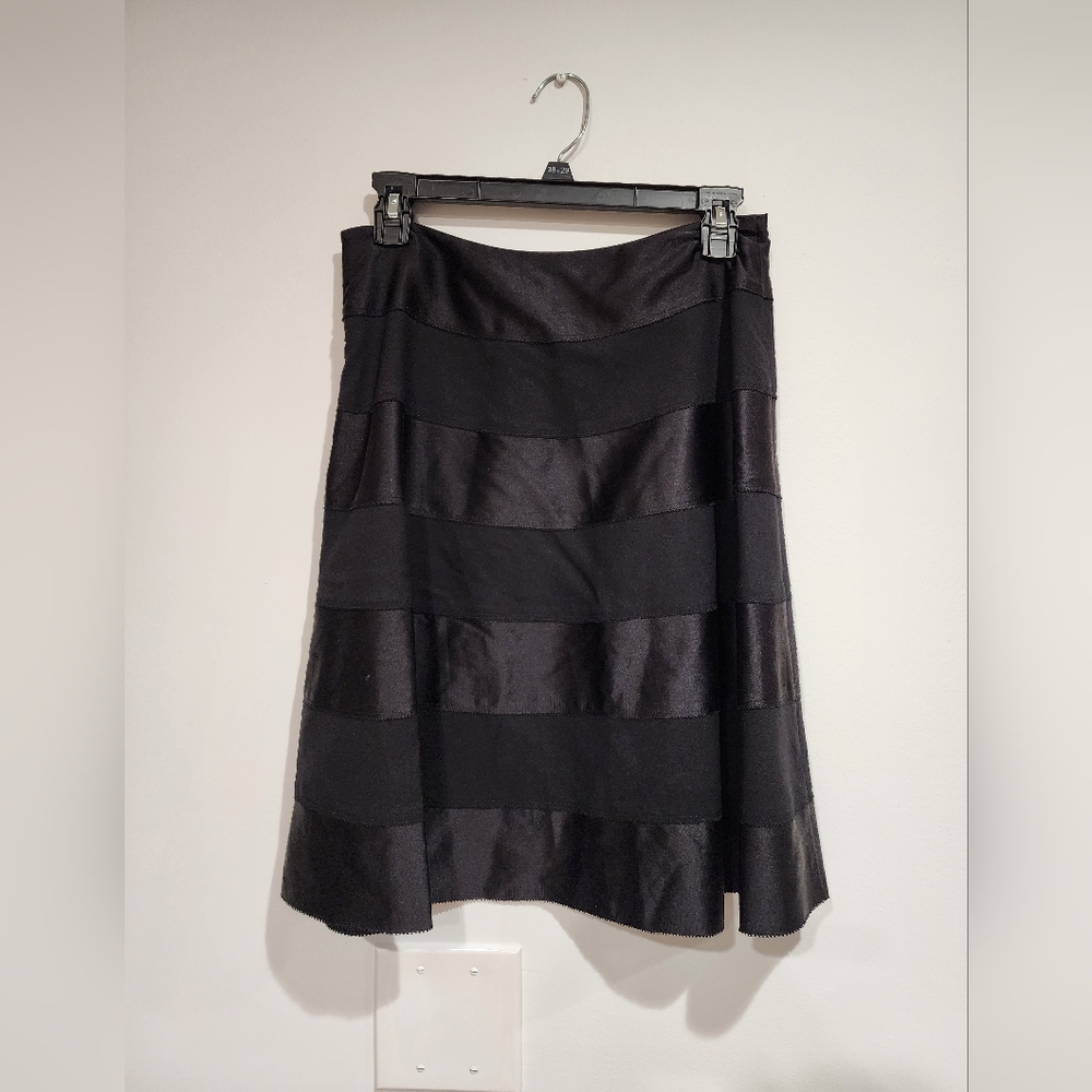 Cache Silk Stripe Skirt Size 2 - image 1